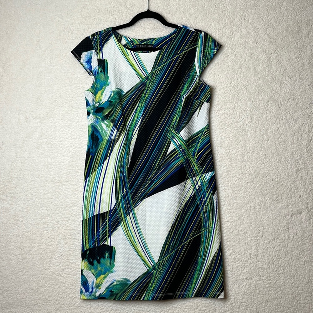 Madison Leigh Womens Blue Cap Sleeve Dress SIZE 10